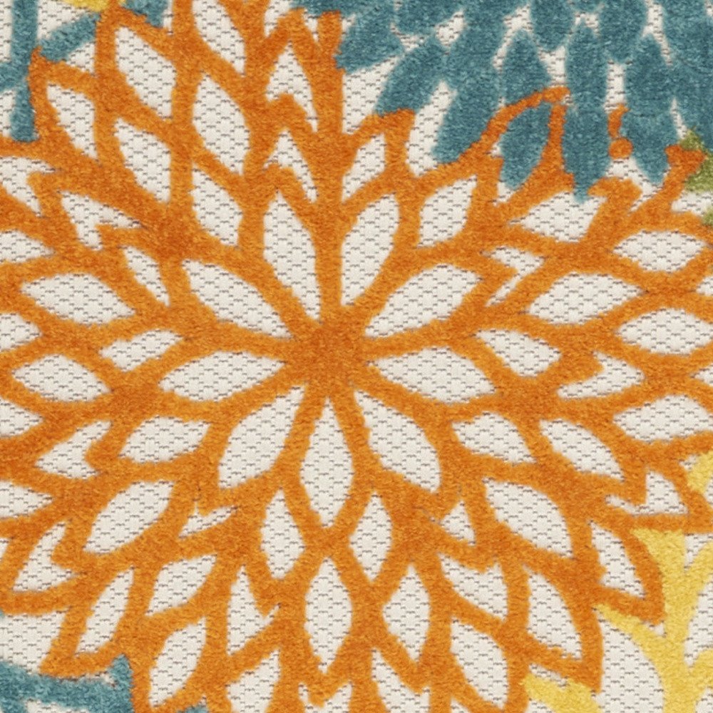 8' Turquoise Indoor Outdoor Runner Rug — view 1