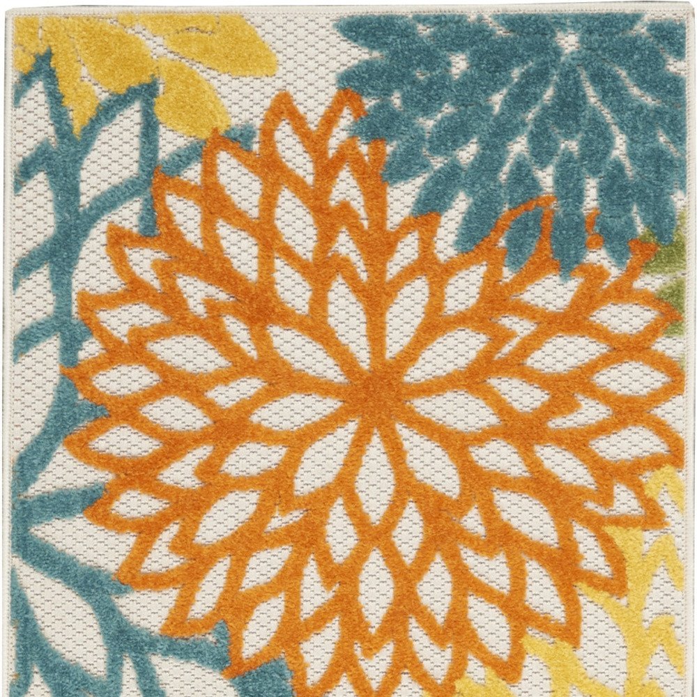 8' Turquoise Indoor Outdoor Runner Rug HomeRoots