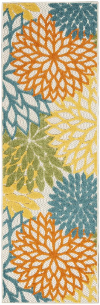 8' Turquoise Indoor Outdoor Runner Rug HomeRoots