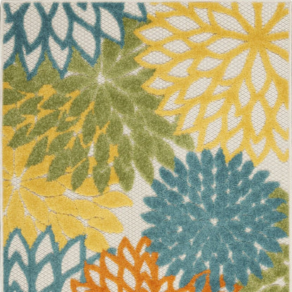 3' X 4' Blue And Yellow Indoor Outdoor Area Rug HomeRoots