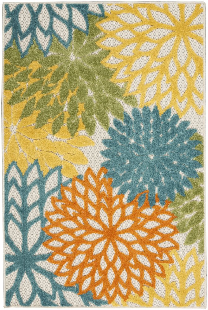 3' X 4' Blue And Yellow Indoor Outdoor Area Rug — view 7