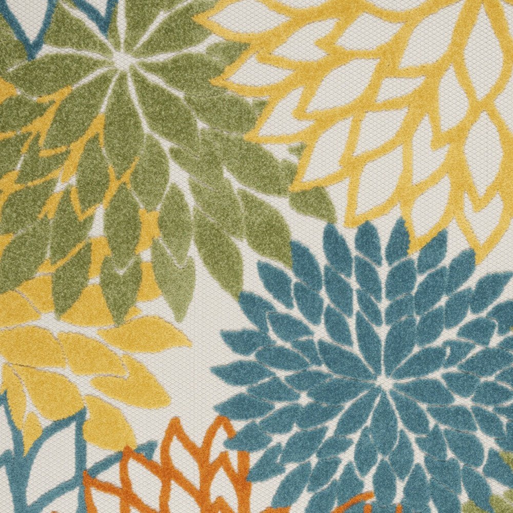 4' X 6' Blue And Yellow Indoor Outdoor Area Rug — view 1
