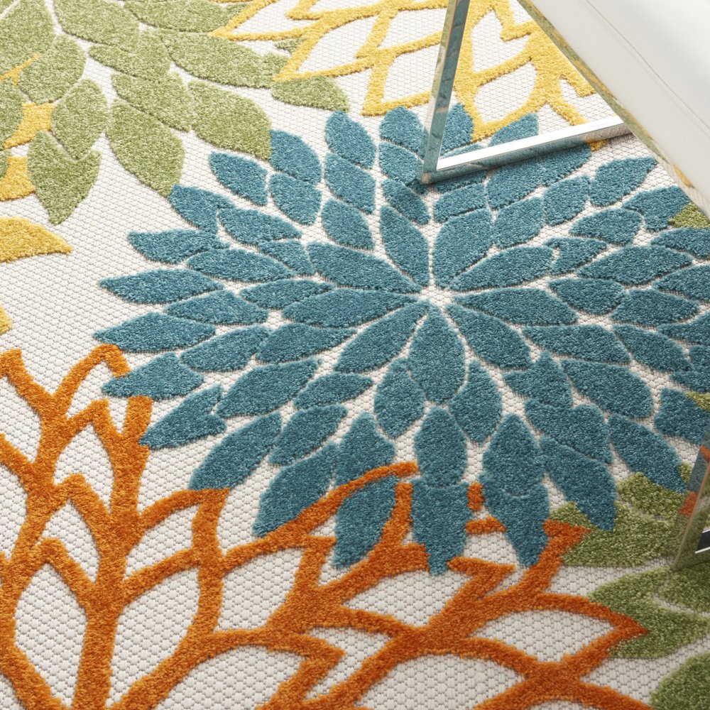 4' X 6' Blue And Yellow Indoor Outdoor Area Rug — view 7
