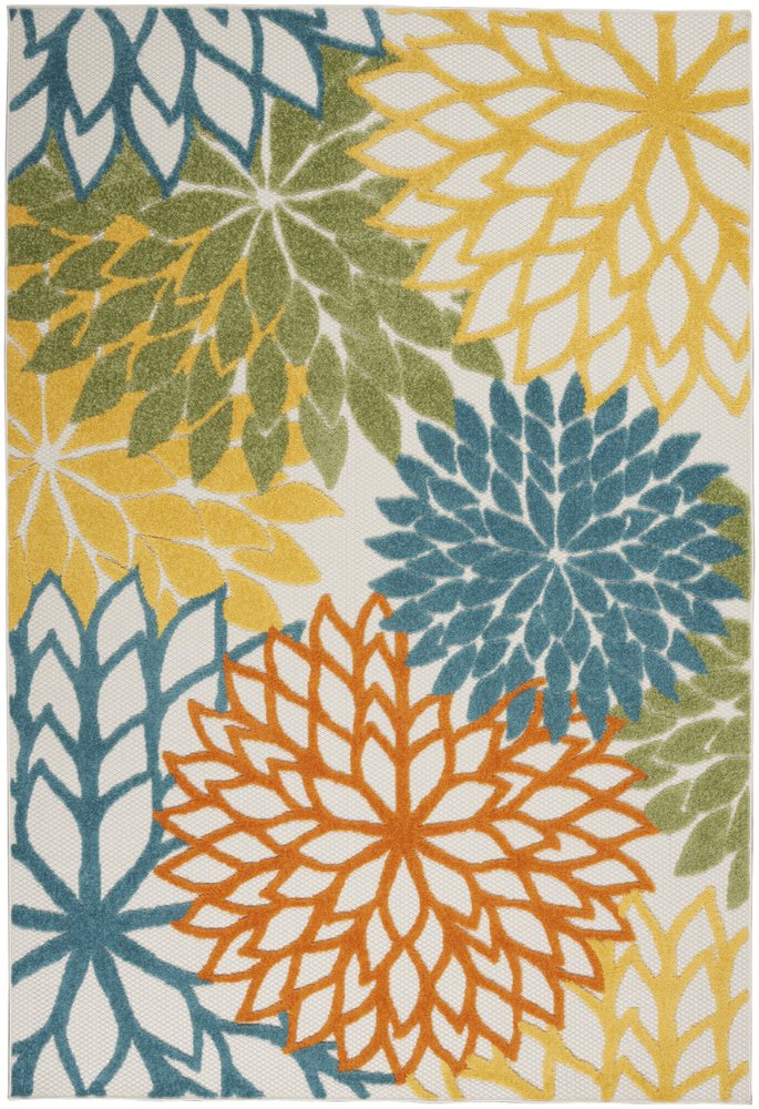 4' X 6' Blue And Yellow Indoor Outdoor Area Rug HomeRoots