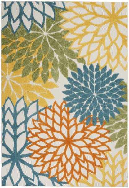 4' X 6' Blue And Yellow Indoor Outdoor Area Rug HomeRoots