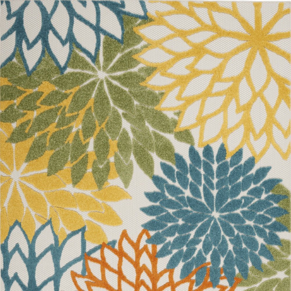 6' X 9' Blue And Yellow Indoor Outdoor Area Rug — view 2