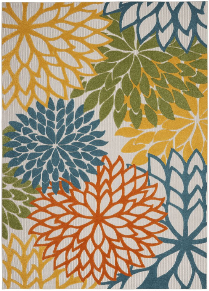 8' X 11' Blue And Yellow Indoor Outdoor Area Rug — view 7