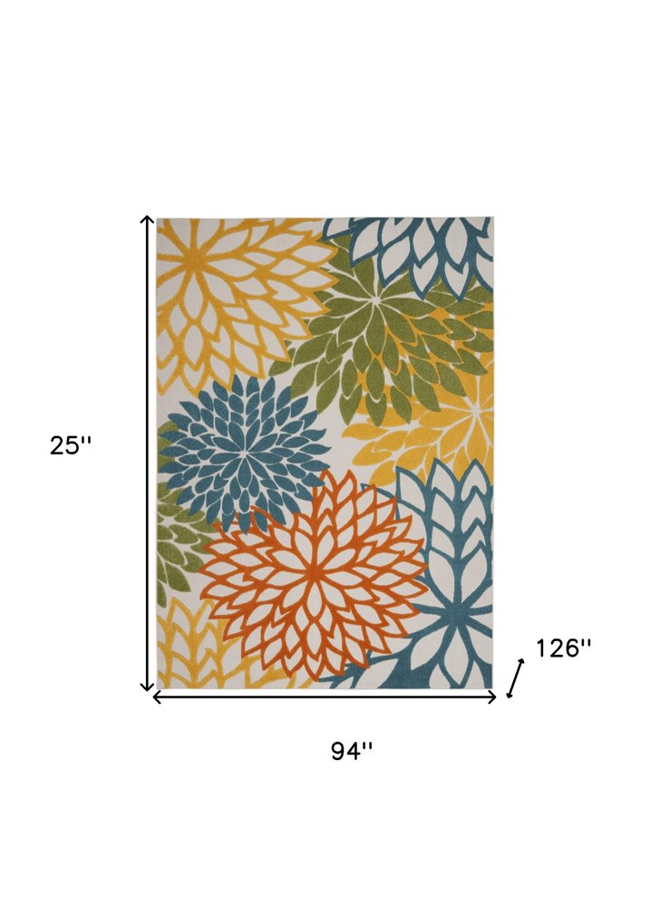 8' X 11' Blue And Yellow Indoor Outdoor Area Rug — view 1