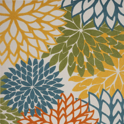 8' X 11' Blue And Yellow Indoor Outdoor Area Rug HomeRoots