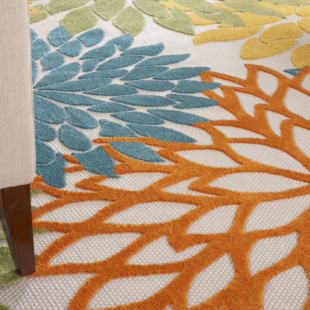 10' X 13' Blue And Yellow Indoor Outdoor Area Rug — view 8