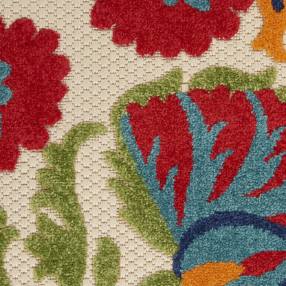 3' X 5' Red And Ivory Indoor Outdoor Area Rug HomeRoots