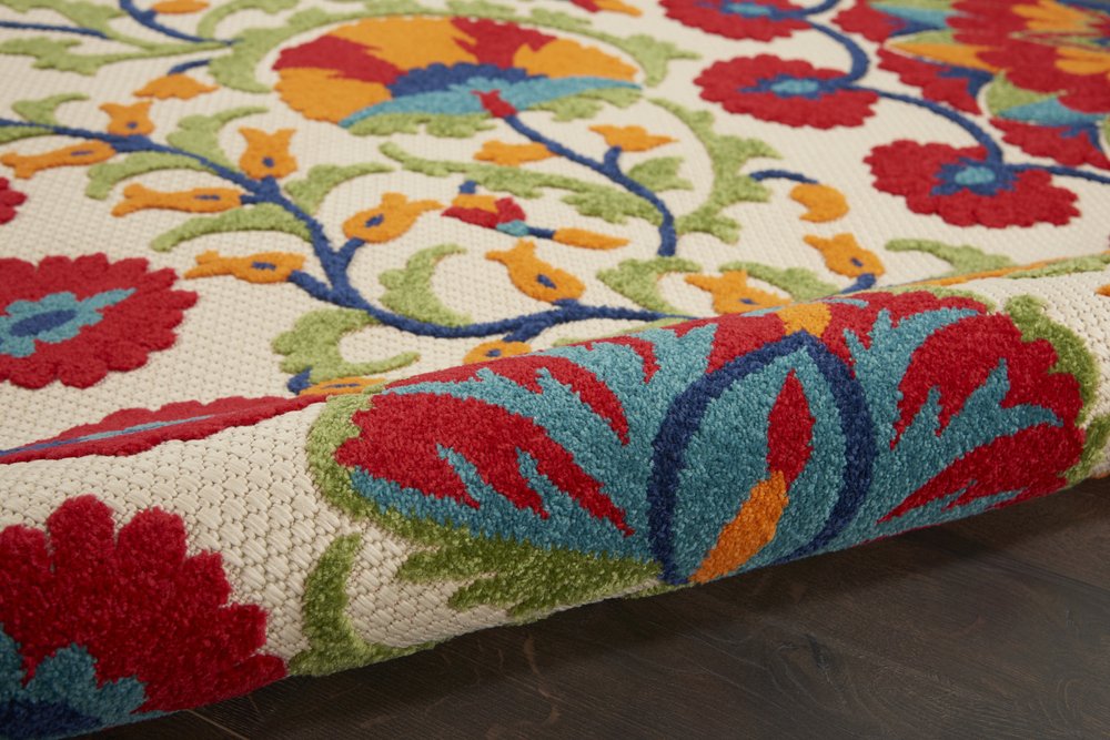 3' X 5' Red And Ivory Indoor Outdoor Area Rug HomeRoots