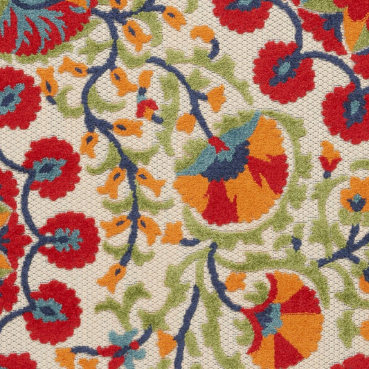 3' X 5' Red And Ivory Indoor Outdoor Area Rug