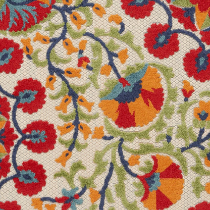 3' X 5' Red And Ivory Indoor Outdoor Area Rug HomeRoots