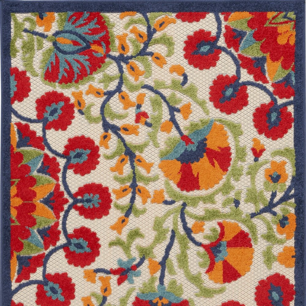3' X 5' Red And Ivory Indoor Outdoor Area Rug — view 3