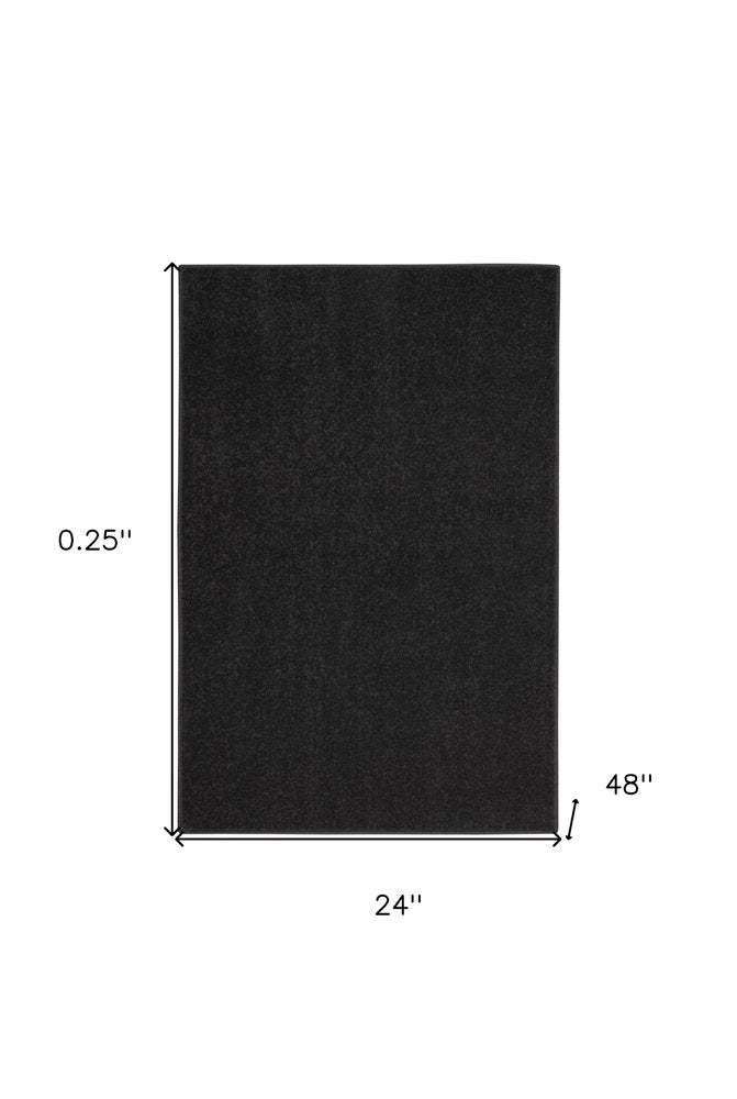 4' Runner Black Indoor Outdoor Runner Rug — view 1
