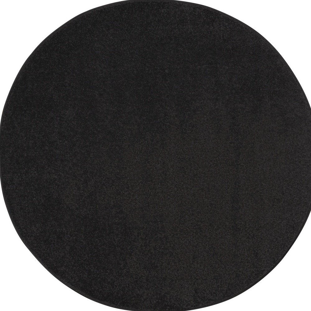 4' Black Round Indoor Outdoor Area Rug — view 1