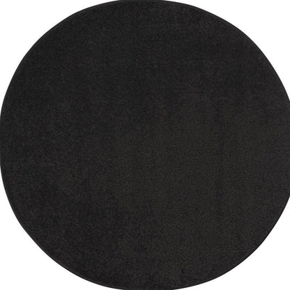 4' Black Round Indoor Outdoor Area Rug HomeRoots