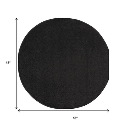 4' Black Round Indoor Outdoor Area Rug HomeRoots