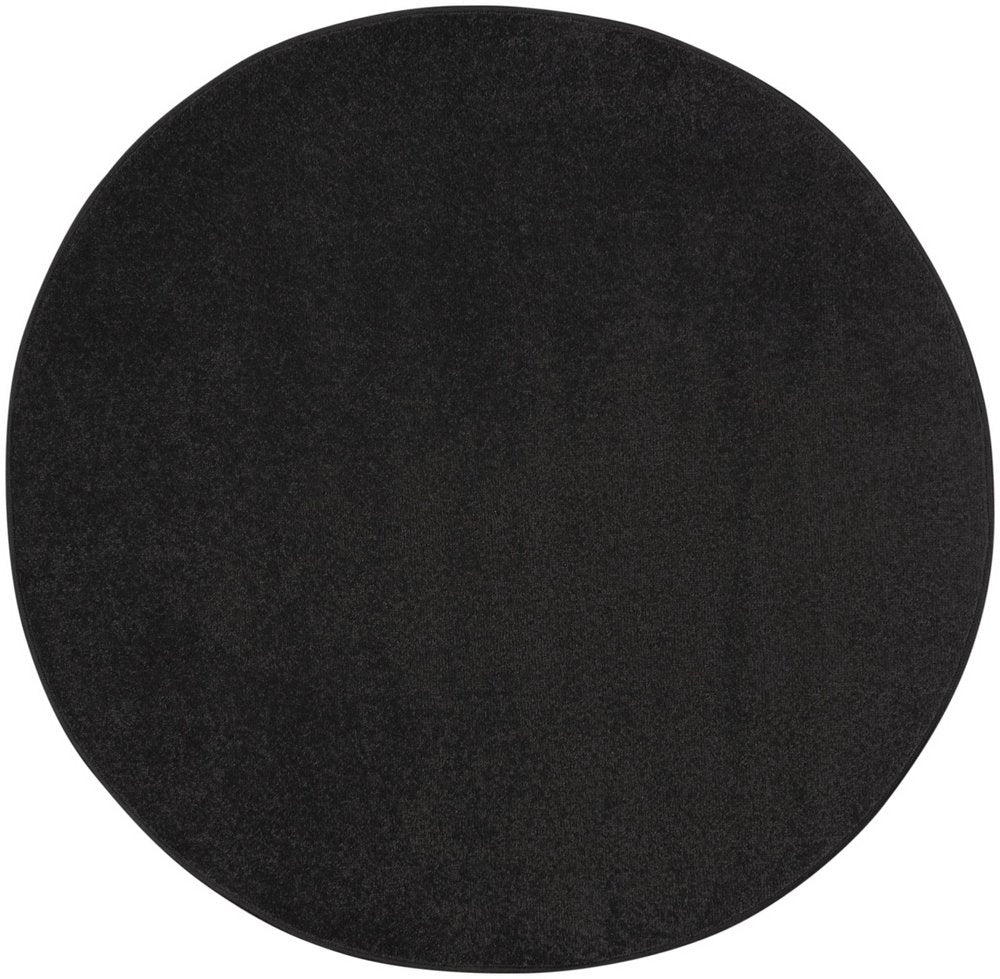 4' Black Round Indoor Outdoor Area Rug — view 8