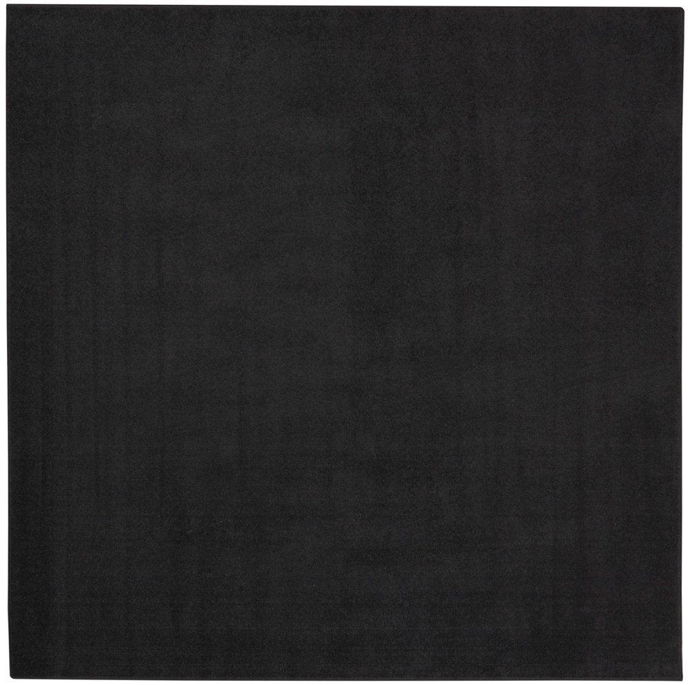 5' X 5' Black Square Indoor Outdoor Area Rug HomeRoots