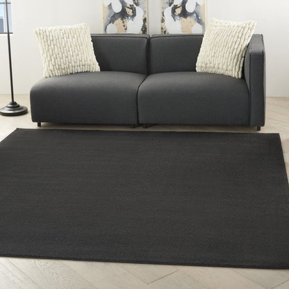 5' X 5' Black Square Indoor Outdoor Area Rug HomeRoots