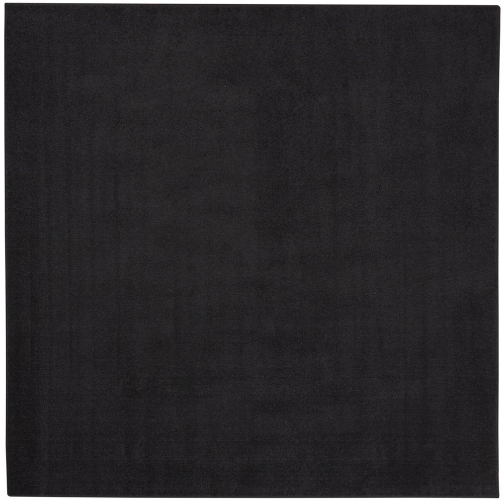 5' X 5' Black Square Indoor Outdoor Area Rug HomeRoots