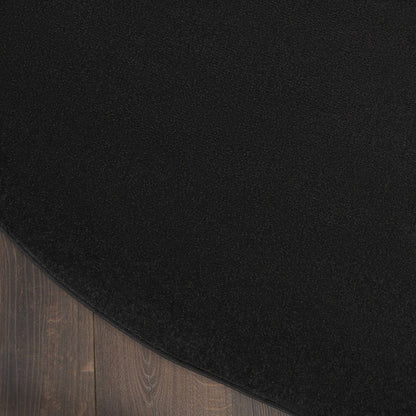 6' X 6' Black Round Indoor Outdoor Area Rug HomeRoots