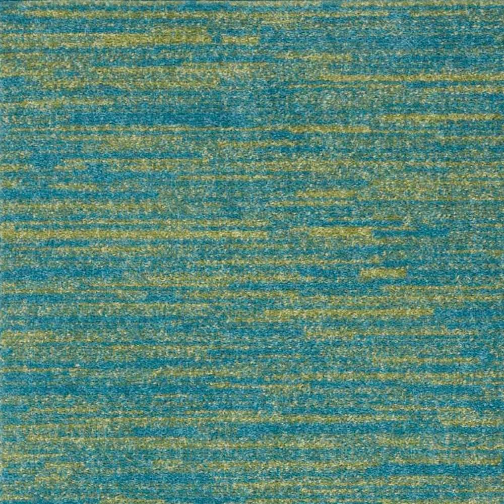 4' Runner Blue And Green Indoor Outdoor Runner Rug — view 3