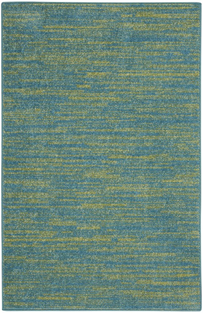 4' Runner Blue And Green Indoor Outdoor Runner Rug — view 7