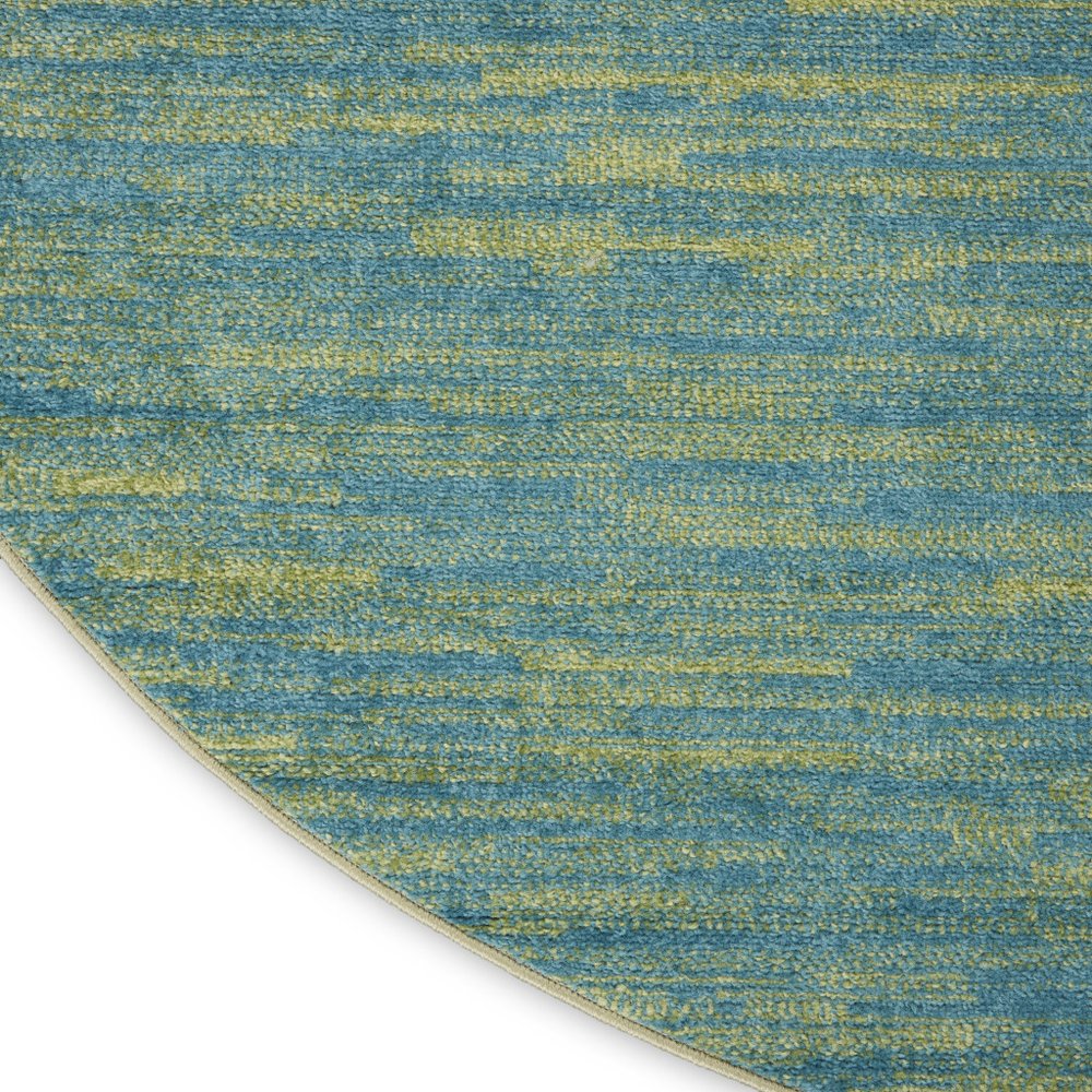 6' X 6' Blue And Green Round Indoor Outdoor Area Rug — view 6
