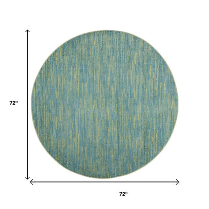 6' X 6' Blue And Green Round Indoor Outdoor Area Rug HomeRoots