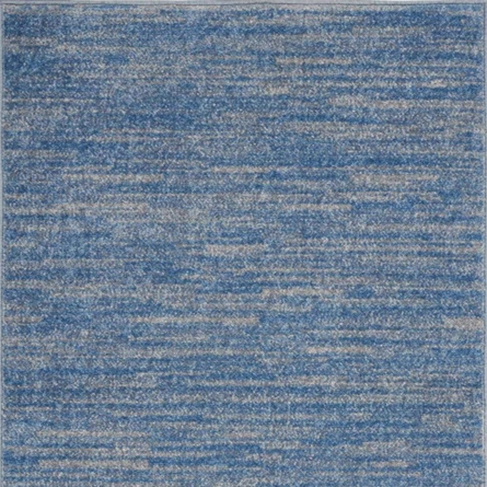 4' Runner Blue And Gray Indoor Outdoor Runner Rug HomeRoots