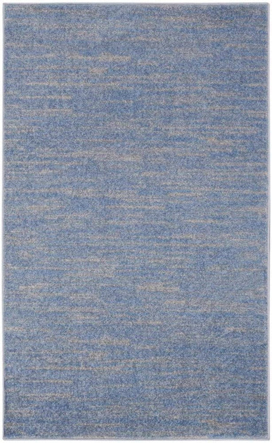3' X 5' Blue And Gray Indoor Outdoor Area Rug