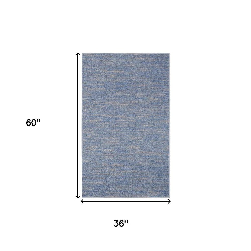 3' X 5' Blue And Gray Indoor Outdoor Area Rug HomeRoots