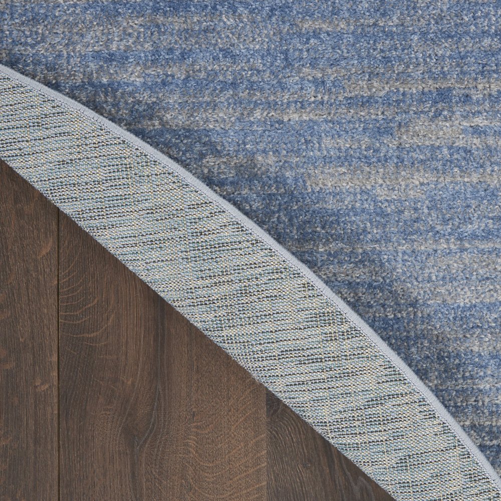 6' X 6' Blue And Gray Round Indoor Outdoor Area Rug — view 9
