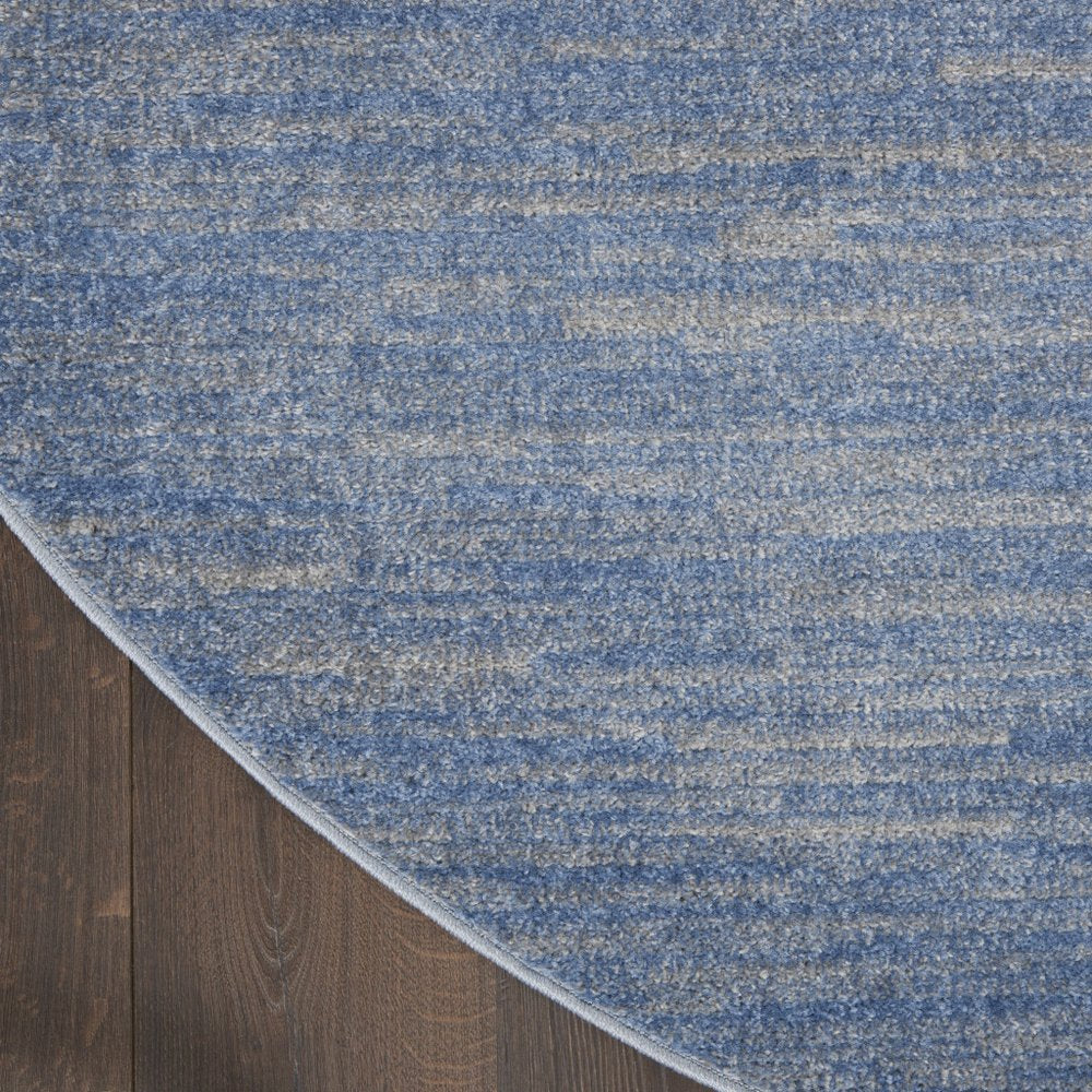 6' X 6' Blue And Gray Round Indoor Outdoor Area Rug HomeRoots