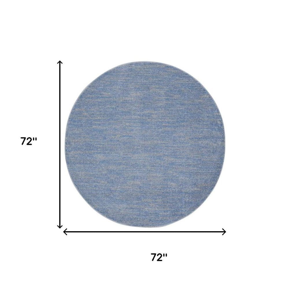 6' X 6' Blue And Gray Round Indoor Outdoor Area Rug HomeRoots