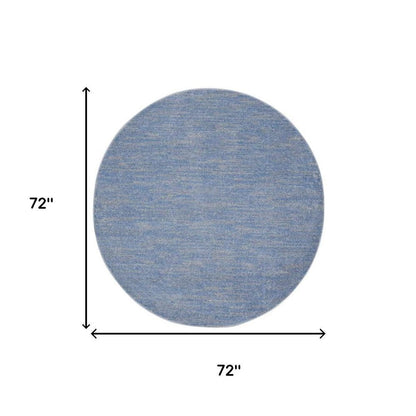 6' X 6' Blue And Gray Round Indoor Outdoor Area Rug HomeRoots