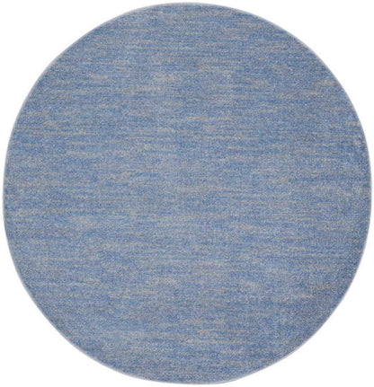 6' X 6' Blue And Gray Round Indoor Outdoor Area Rug HomeRoots
