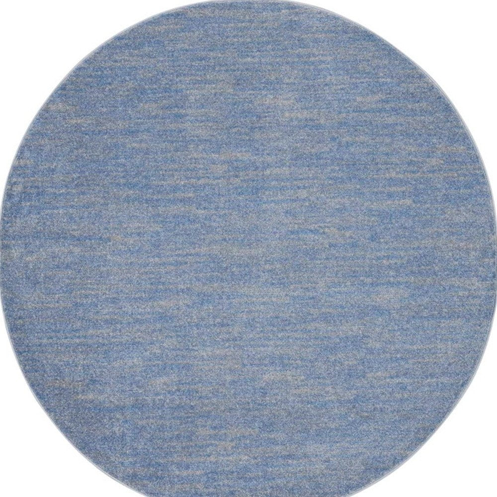 6' X 6' Blue And Gray Round Indoor Outdoor Area Rug HomeRoots