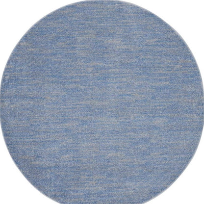 6' X 6' Blue And Gray Round Indoor Outdoor Area Rug HomeRoots
