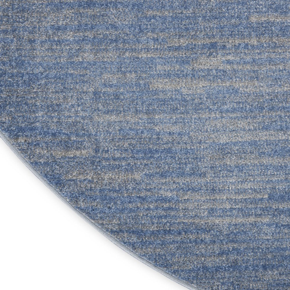 6' X 6' Blue And Gray Round Indoor Outdoor Area Rug — view 6