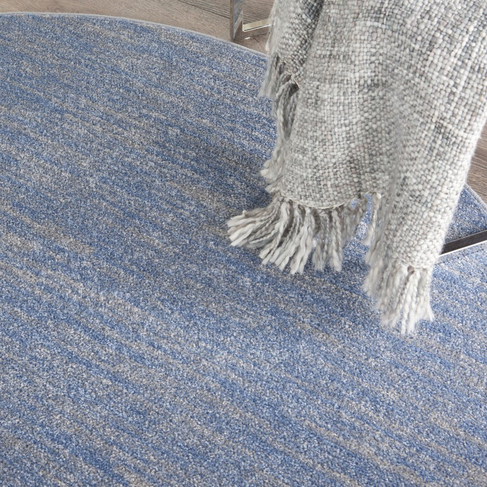 6' X 6' Blue And Gray Round Indoor Outdoor Area Rug HomeRoots