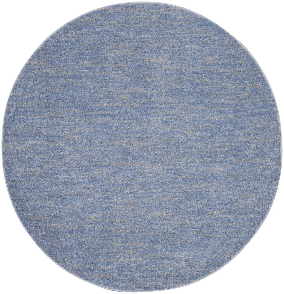 6' X 6' Blue And Gray Round Indoor Outdoor Area Rug — view 8