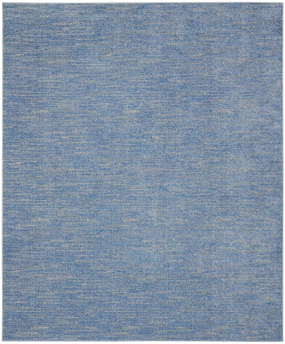 9' X 12' Blue And Grey Striped Non Skid Indoor Outdoor Area Rug