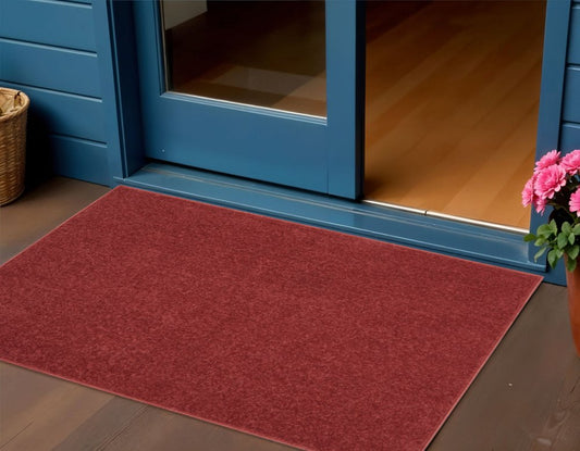 2' X 4' Brick Red Indoor Outdoor Runner Rug