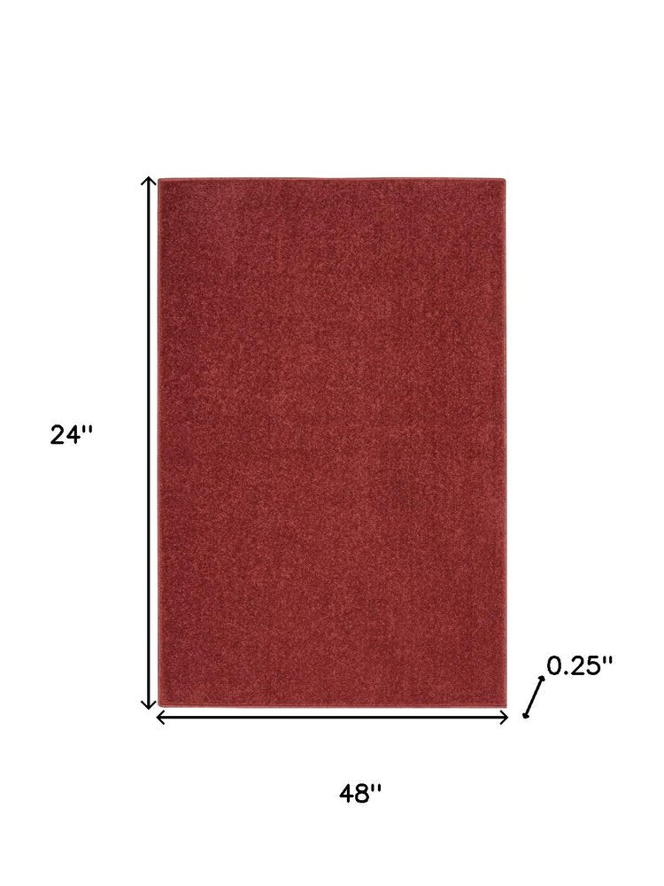 2' X 4' Brick Red Indoor Outdoor Runner Rug — view 9