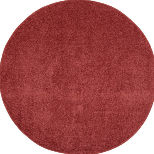 4' Brick Red Round Indoor Outdoor Area Rug