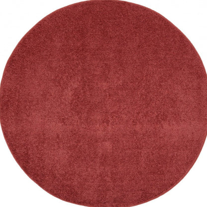 4' Brick Red Round Indoor Outdoor Area Rug HomeRoots